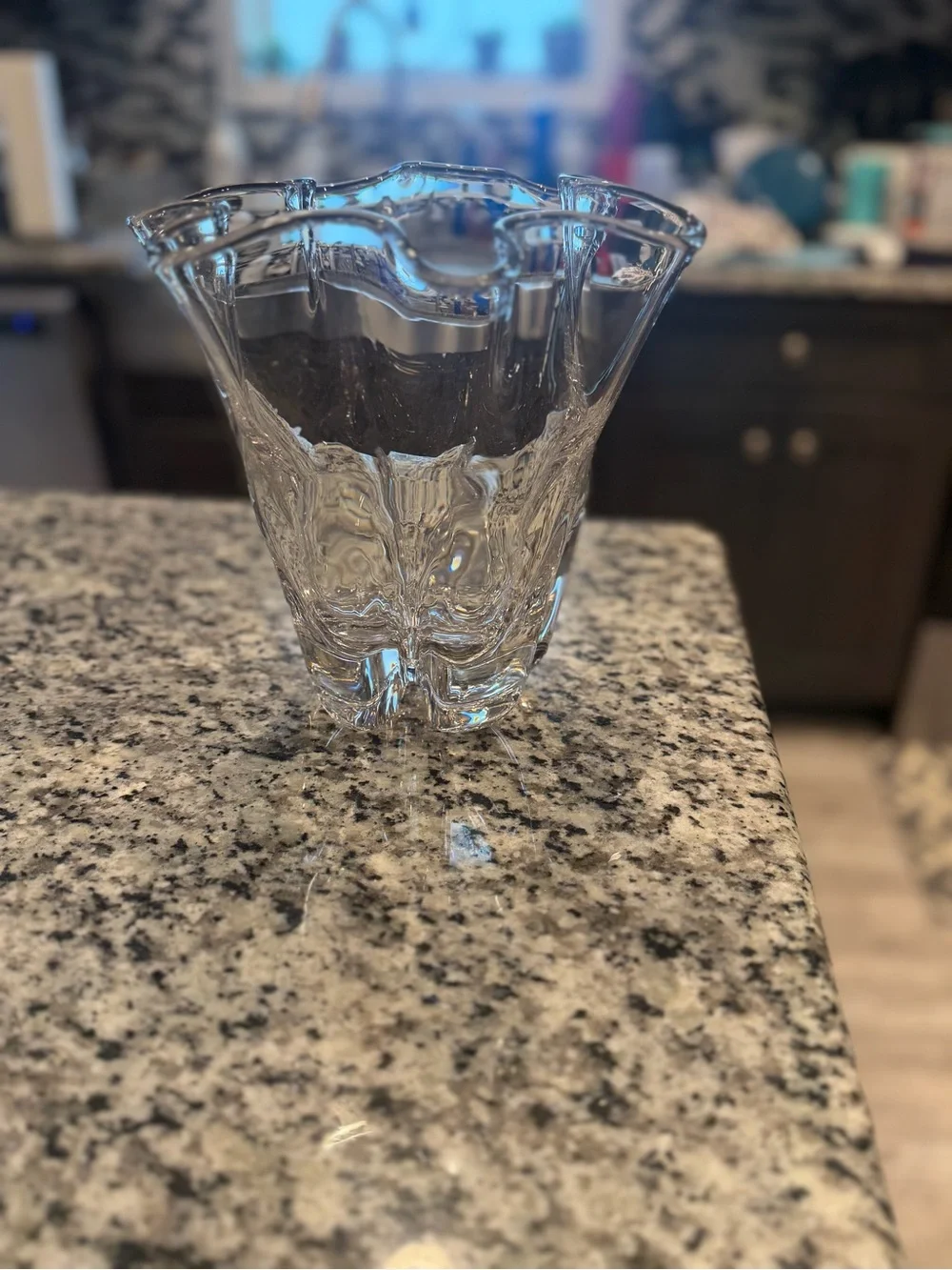 Fenton style hand blown glass vase